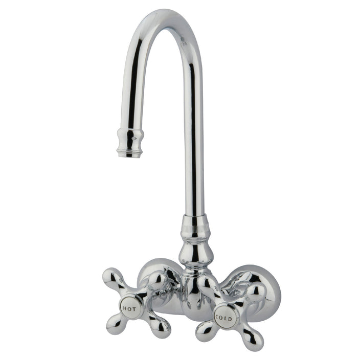 Kingston Heirloom CC78T1 - Vintage Two-Handle 2-Hole Tub Wall Mount Clawfoot Tub Faucet, Polished Chrome