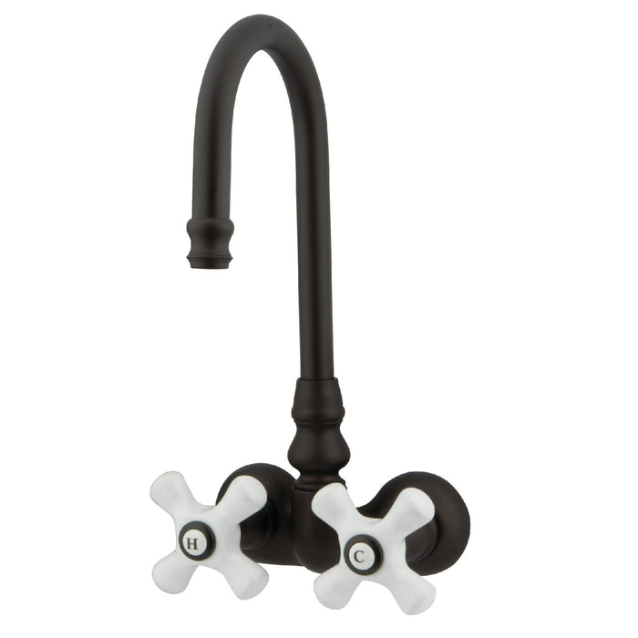 Kingston Heirloom CC79T5 - Vintage Two-Handle 2-Hole Tub Wall Mount Clawfoot Tub Faucet, Oil Rubbed Bronze