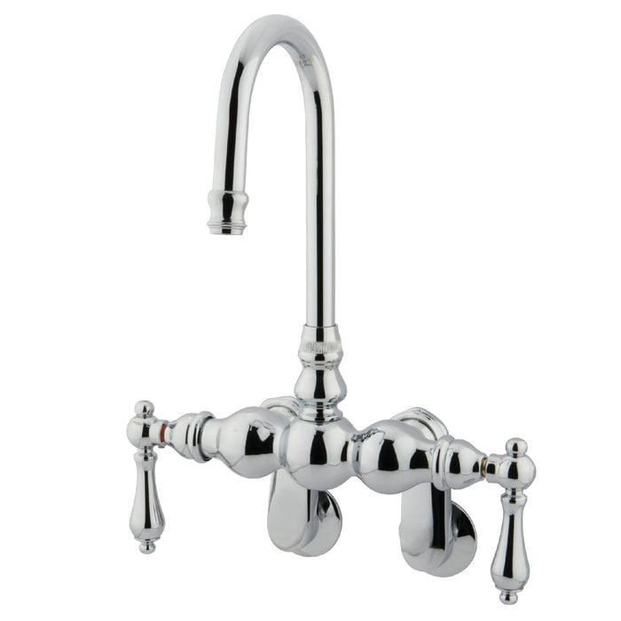 Kingston Heirloom CC82T1 - Vintage Two-Handle 2-Hole Tub Wall Mount Clawfoot Tub Faucet, Polished Chrome