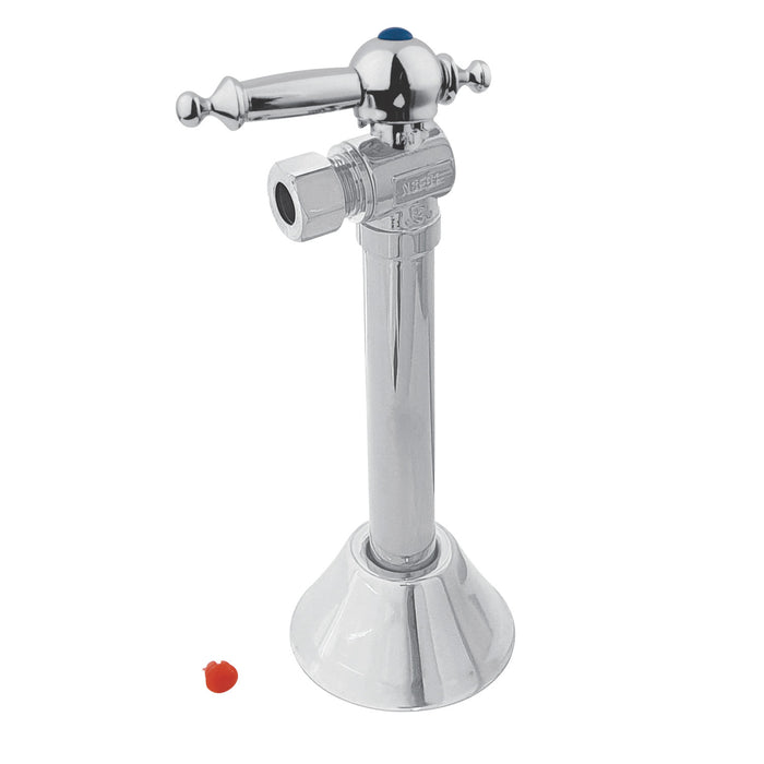 Kingston Tulare CC83201TL - Vintage 1/2-Inch Sweat x 3/8-Inch O.D. Comp Angle Shut-Off Valve with 5-Inch Extension, Polished Chrome