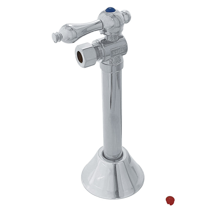 Kingston Heirloom CC83201 - Vintage 1/2-Inch Sweat x 3/8-Inch O.D. Comp Angle Shut-Off Valve with 5-Inch Extension, Polished Chrome
