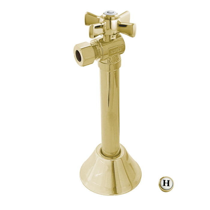 Kingston Tulare CC83202ZX - Millennium 1/2-Inch Sweat x 3/8-Inch O.D. Comp Angle Shut-Off Valve with 5-Inch Extension, Polished Brass