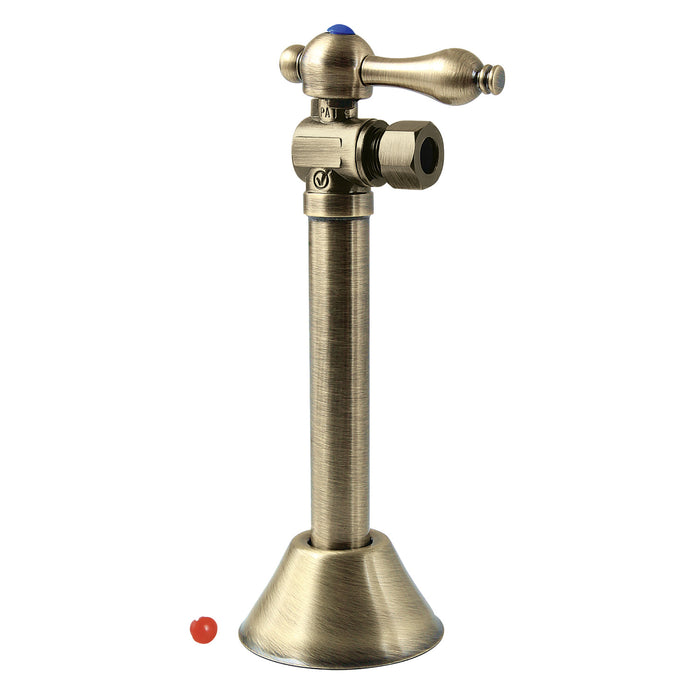 Kingston Heirloom CC83203 - Vintage 1/2-Inch Sweat x 3/8-Inch O.D. Comp Angle Shut-Off Valve with 5-Inch Extension, Antique Brass