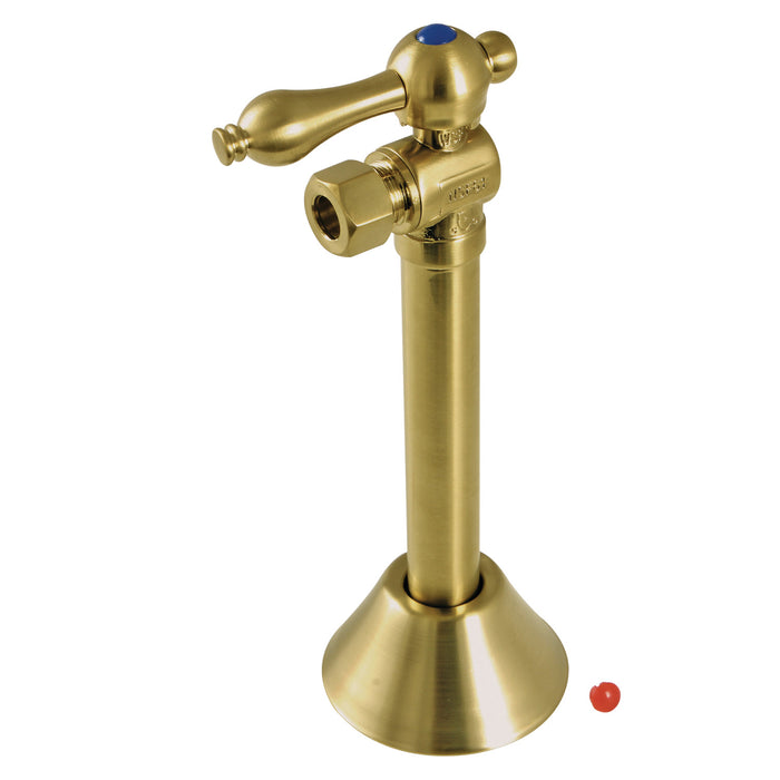 Kingston Heirloom CC83207 - Vintage 1/2-Inch Sweat x 3/8-Inch O.D. Comp Angle Shut-Off Valve with 5-Inch Extension, Brushed Brass