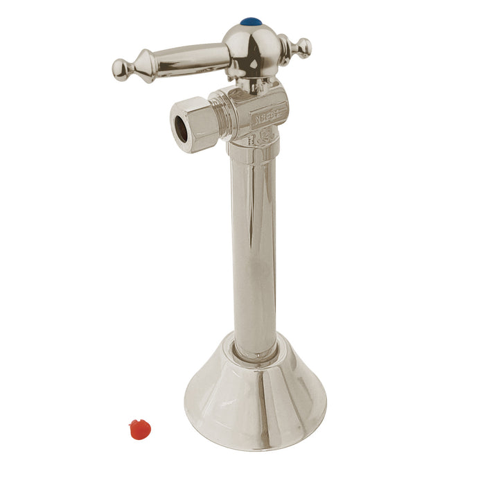 Kingston Tulare CC83208TL - Vintage 1/2-Inch Sweat x 3/8-Inch O.D. Comp Angle Shut-Off Valve with 5-Inch Extension, Brushed Nickel