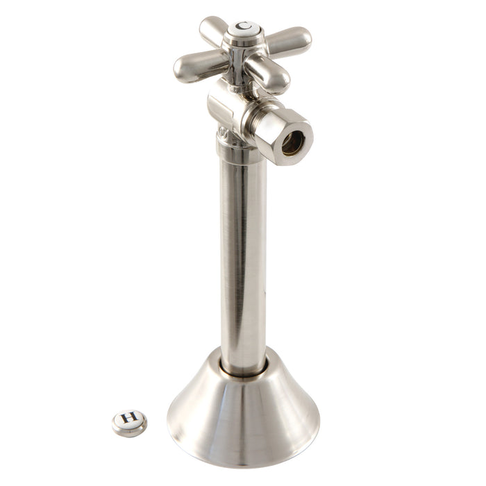 Kingston Heirloom CC83208X - Vintage 1/2-Inch Sweat x 3/8-Inch O.D. Comp Angle Shut-Off Valve with 5-Inch Extension, Brushed Nickel