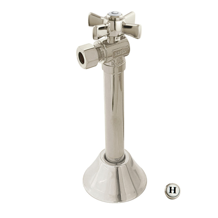 Kingston Tulare CC83208ZX - Millennium 1/2-Inch Sweat x 3/8-Inch O.D. Comp Angle Shut-Off Valve with 5-Inch Extension, Brushed Nickel