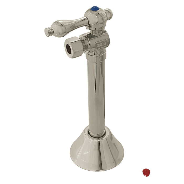 Kingston Heirloom CC83208 - Vintage 1/2-Inch Sweat x 3/8-Inch O.D. Comp Angle Shut-Off Valve with 5-Inch Extension, Brushed Nickel