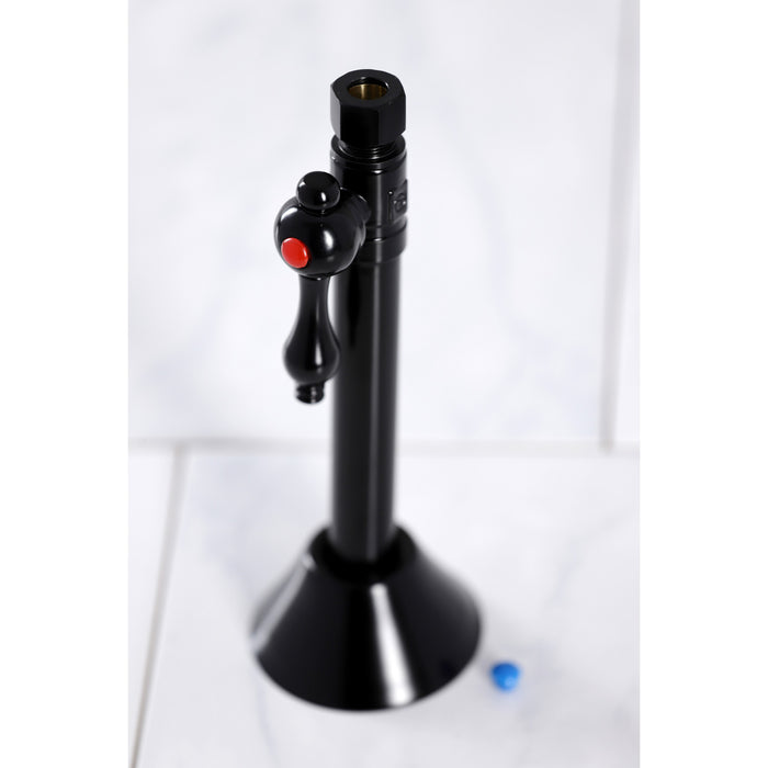 Kingston Heirloom CC83250 - Vintage 1/2-Inch Sweat x 3/8-Inch O.D. Comp Straight Shut-Off Valve with 5-Inch Extension, Matte Black
