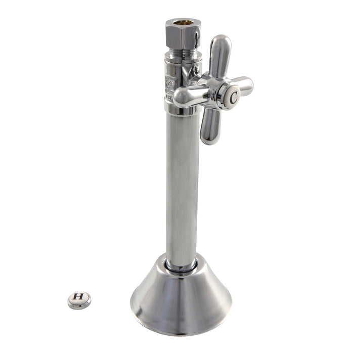 Kingston Heirloom CC83251X - Vintage 1/2-Inch Sweat x 3/8-Inch O.D. Comp Straight Shut-Off Valve with 5-Inch Extension, Polished Chrome