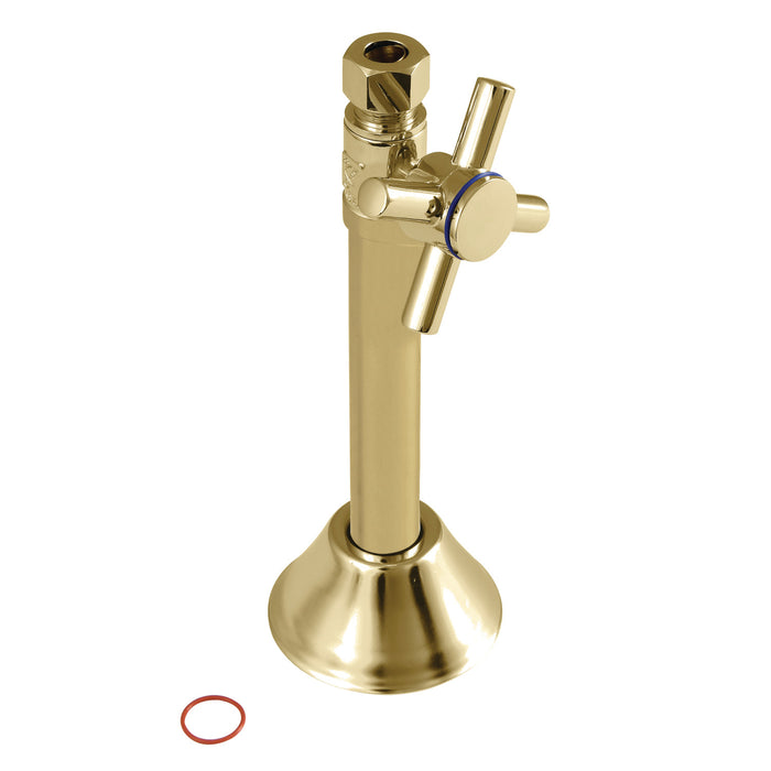 Kingston Sona CC83252DX - Concord 1/2-Inch Sweat x 3/8-Inch O.D. Comp Straight Shut-Off Valve with 5-Inch Extension, Polished Brass