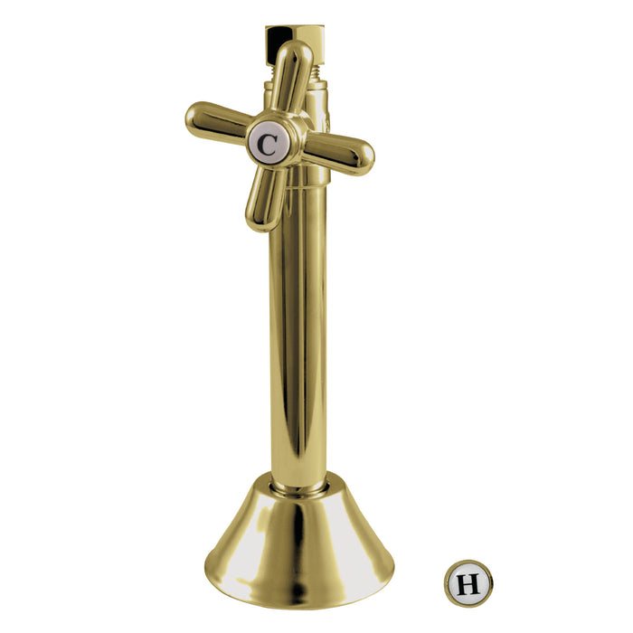 Kingston Heirloom CC83252X - Vintage 1/2-Inch Sweat x 3/8-Inch O.D. Comp Straight Shut-Off Valve with 5-Inch Extension, Polished Brass