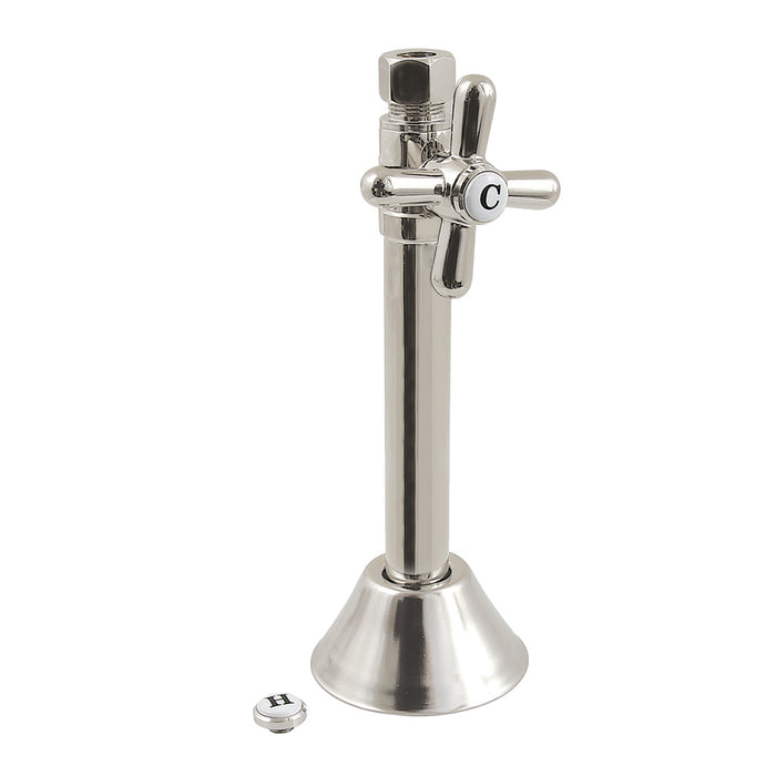 Vintage CC83256X 1/2-Inch Sweat x 3/8-Inch OD Comp Quarter-Turn Straight Stop Valve with 5-Inch Extension, Polished Nickel