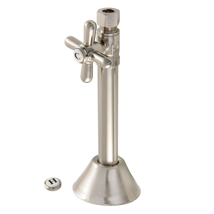 Kingston Heirloom CC83258X - Vintage 1/2-Inch Sweat x 3/8-Inch O.D. Comp Straight Shut-Off Valve with 5-Inch Extension, Brushed Nickel