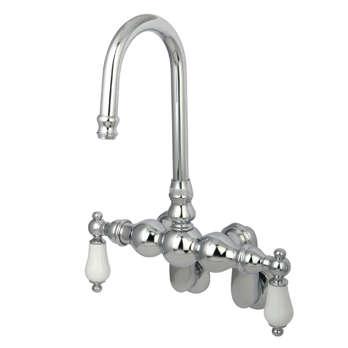 Kingston Heirloom CC84T1 - Vintage Two-Handle 2-Hole Tub Wall Mount Clawfoot Tub Faucet, Polished Chrome