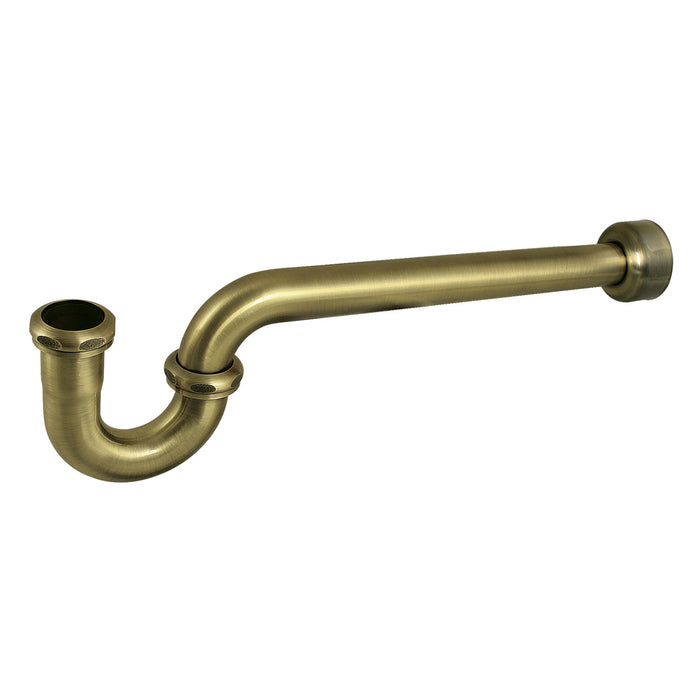Kingston Trimscape CC9123 1-1/2 Inch Decor P-Trap with High Box Flange, 24 Inch Length, 18 Gauge, Antique Brass