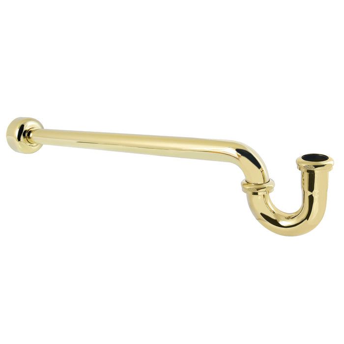Kingston Trimscape CC9182 1-1/4 Inch Decor P-Trap with High Box Flange, 24 Inch Length, 18 Gauge, Polished Brass