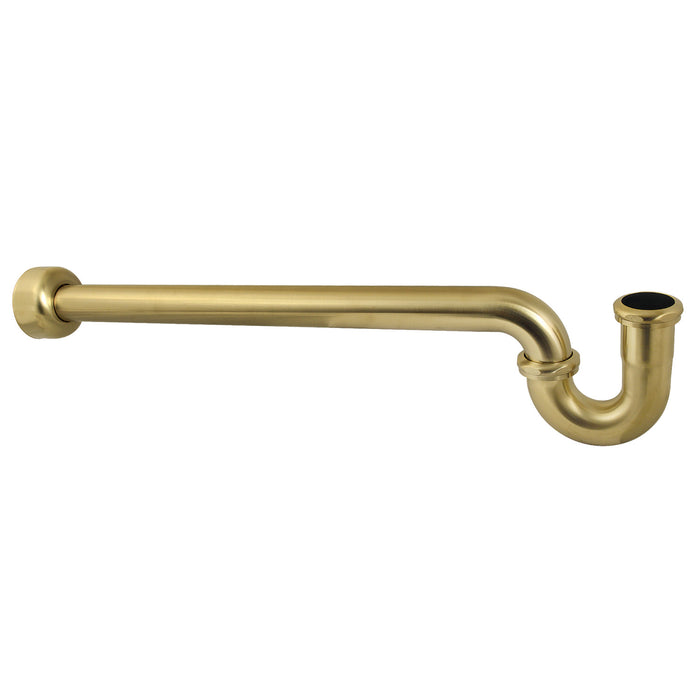 Trimscape CC9187 1-1/4 Inch Decor P-Trap with High Box Flange, 18 Inch Length, 18 Gauge, Brushed Brass