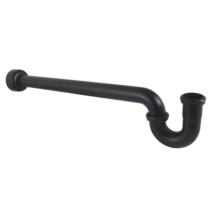 Kingston Trimscape CC9240MB 1-1/4 (or 1-1/2) x 1-1/2 Inch Decor P-Trap with High Box Flange, 24 Inch Length, 18 Gauge, Matte Black