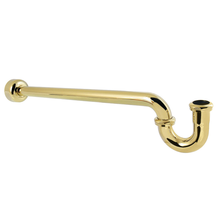 Kingston Trimscape CC9242 1-1/4 (or 1-1/2) x 1-1/2 Inch Decor P-Trap with High Box Flange, 24 Inch Length, 18 Gauge, Polished Brass