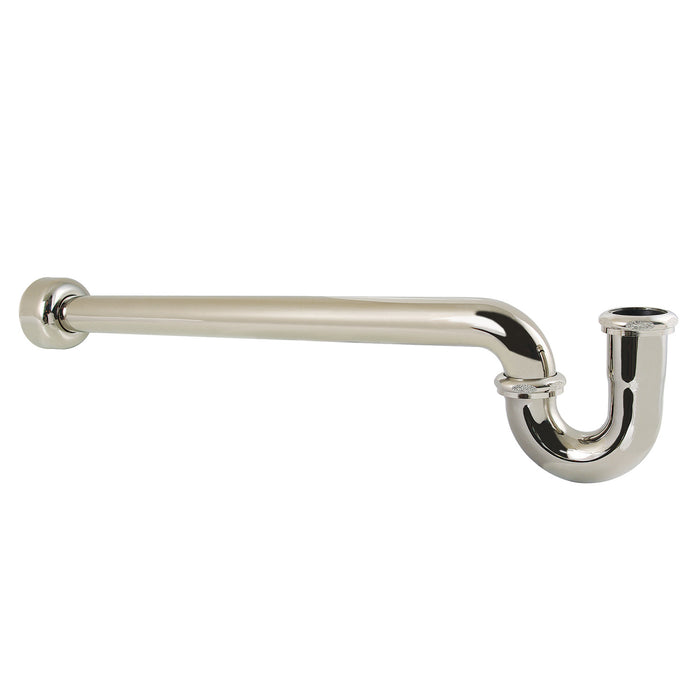 Kingston Trimscape CC9246 1-1/4 (or 1-1/2) x 1-1/2 Inch Decor P-Trap with High Box Flange, 24 Inch Length, 18 Gauge, Polished Nickel