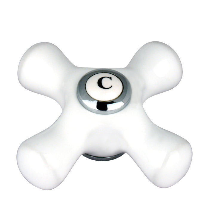 Kingston Vintage CCCX1C Porcelain Cross Handle (Cold Side), Polished Chrome