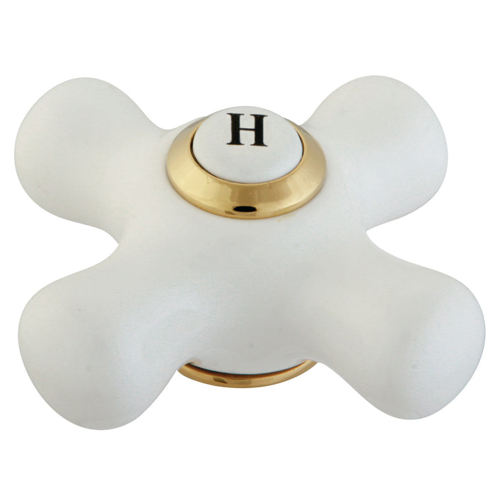 Kingston CCCX2CSH Porcelain Cross Handle (Hot Side), Polished Brass