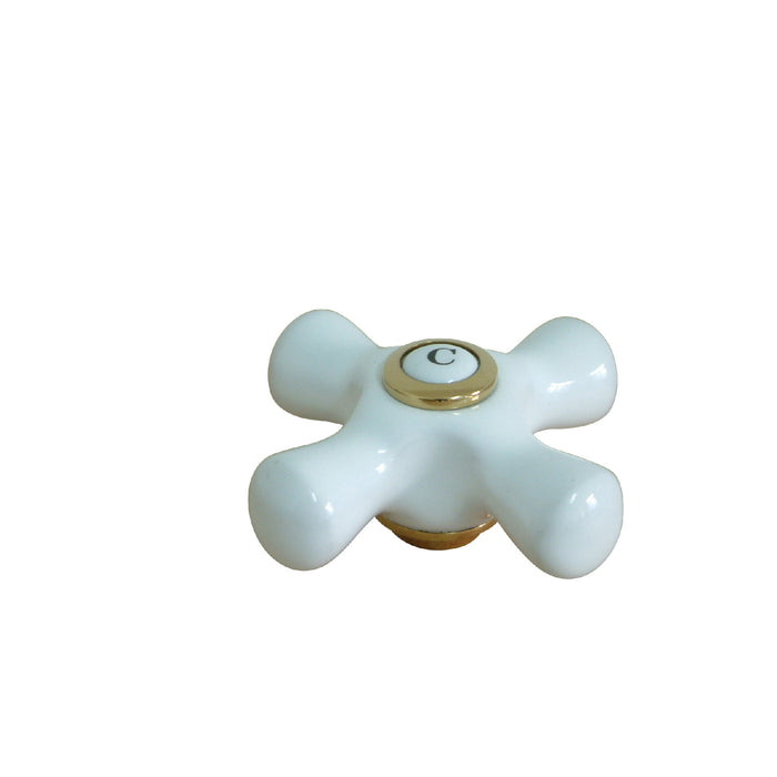 Kingston Vintage CCCX2C Porcelain Cross Handle (Cold Side), Polished Brass