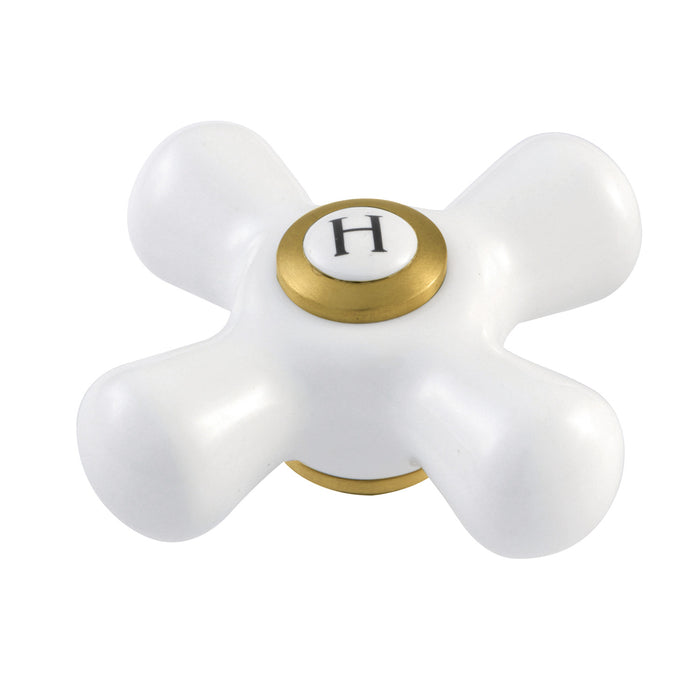Kingston Vintage CCCX7H Porcelain Cross Handle (Hot Side), Brushed Brass