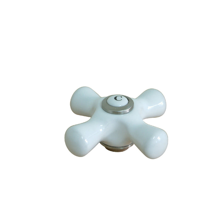 Kingston Vintage CCCX8C Porcelain Cross Handle (Cold Side), Brushed Nickel