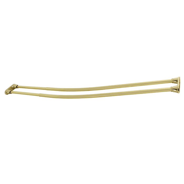 Kingston Edenscape CCD2172 60-Inch to 72-Inch Adjustable Double Curved Shower Curtain Rod, Polished Brass