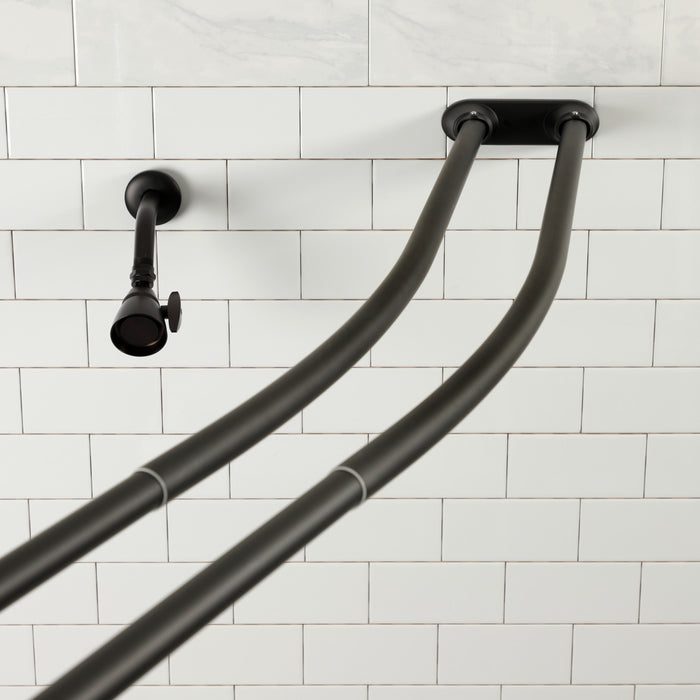 Kingston Edenscape CCD2175 60-Inch to 72-Inch Adjustable Double Curved Shower Curtain Rod, Oil Rubbed Bronze