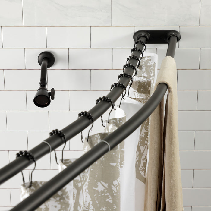 Kingston Edenscape CCD2175 60-Inch to 72-Inch Adjustable Double Curved Shower Curtain Rod, Oil Rubbed Bronze