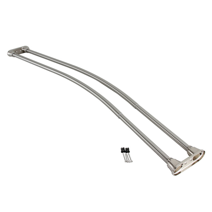 Kingston Edenscape CCD2178 60-Inch to 72-Inch Adjustable Double Curved Shower Curtain Rod, Brushed Nickel