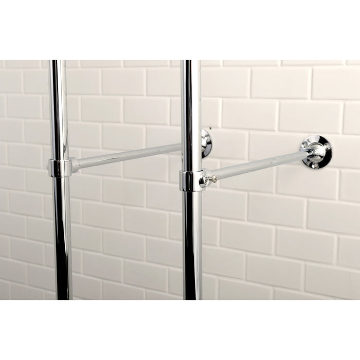 Kingston Heirloom CCK104T1 - Vintage Three-Handle 2-Hole Freestanding Clawfoot Tub Faucet Package with Supply Line and Hand Shower, Polished Chrome