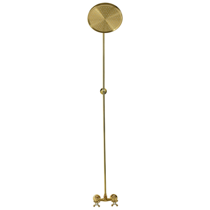 Kingston Kingston CCK1137AX Wall Mount Shower Combo, Brushed Brass