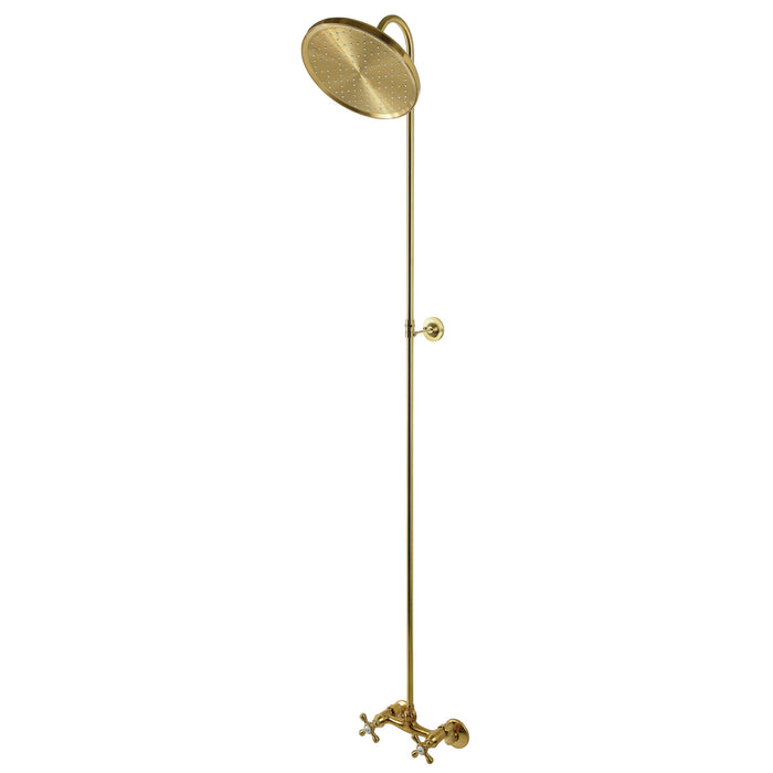 Kingston Kingston CCK1137AX Wall Mount Shower Combo, Brushed Brass