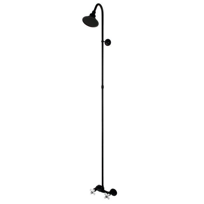 Kingston Heirloom CCK2130PX - Vintage Wall Mount Shower Combo, Matte Black