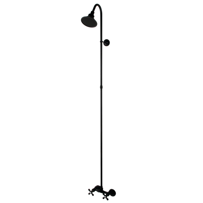 Kingston Heirloom CCK2130 - Vintage Wall Mount Shower Combo, Matte Black