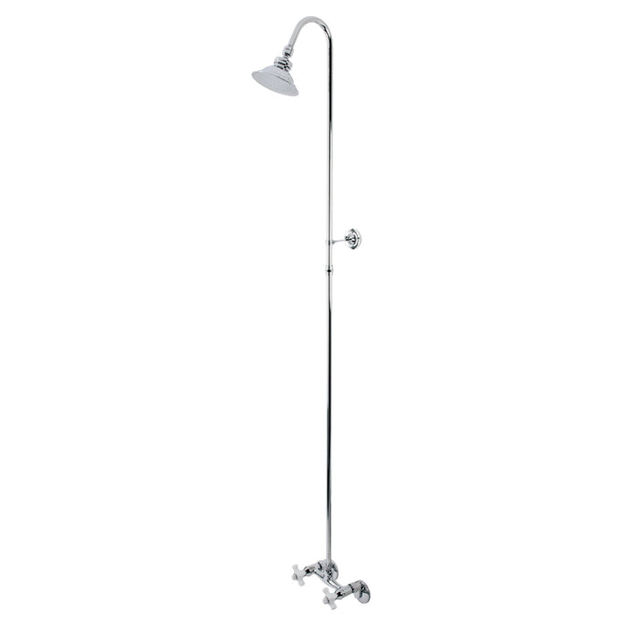 Kingston Heirloom CCK2131PX - Vintage Wall Mount Shower Combo, Polished Chrome