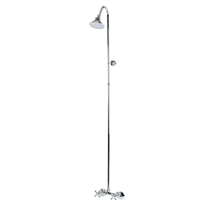 Kingston Heirloom CCK2131 - Vintage Wall Mount Shower Combo, Polished Chrome