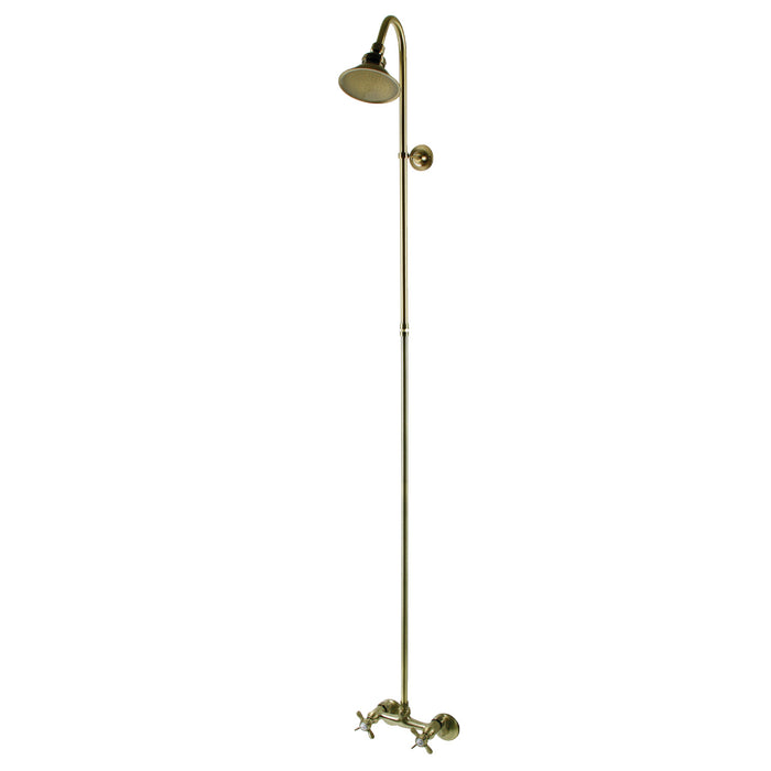 Kingston Heirloom CCK2133BEX - Essex Wall Mount Shower Combo, Antique Brass