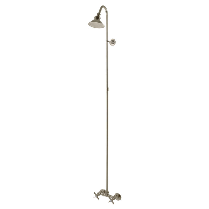 Kingston Heirloom CCK2138BEX - Essex Wall Mount Shower Combo, Brushed Nickel