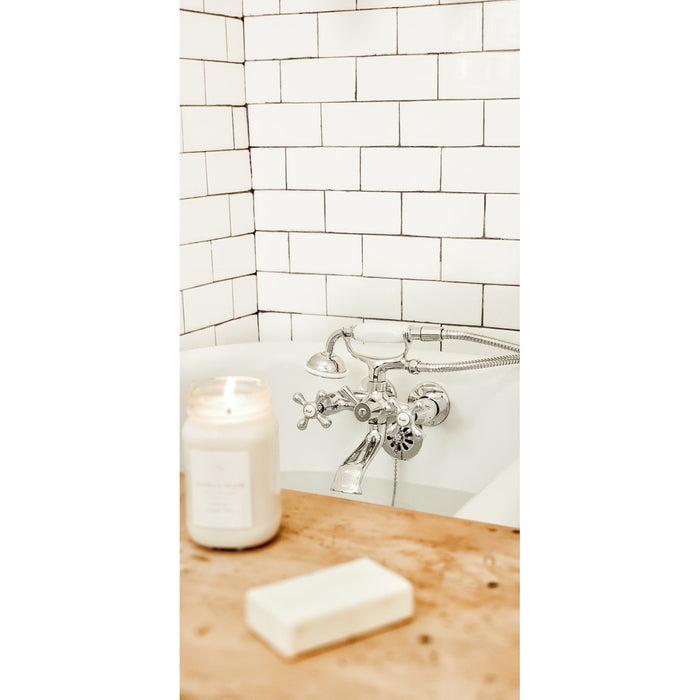 Vintage CCK265C Two-Handle 2-Hole Tub Wall Mount Clawfoot Tub Faucet Package with Supply Line, Hand Shower and Tub Drain, Polished Chrome