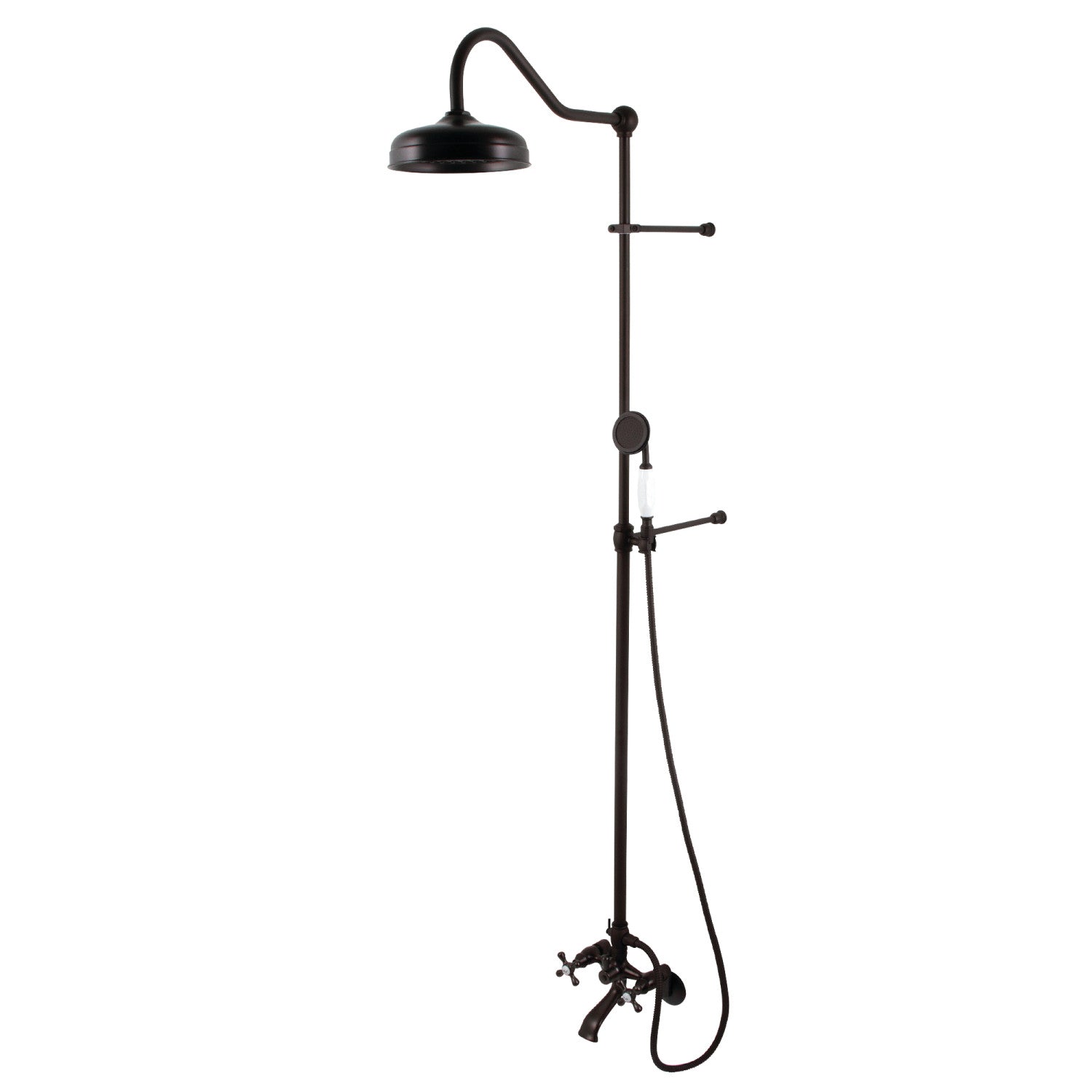 Kingston Brass Vintage Wall Mount Down Spout Clawfoot Tub and Shower Package; Oil Rubbed Bronze