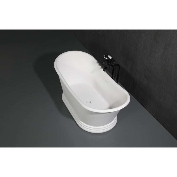 Kingston Heirloom CCK266K0 - Kingston Three-Handle 2-Hole Freestanding Tub Faucet with Supply Line and Stop Valve, Matte Black