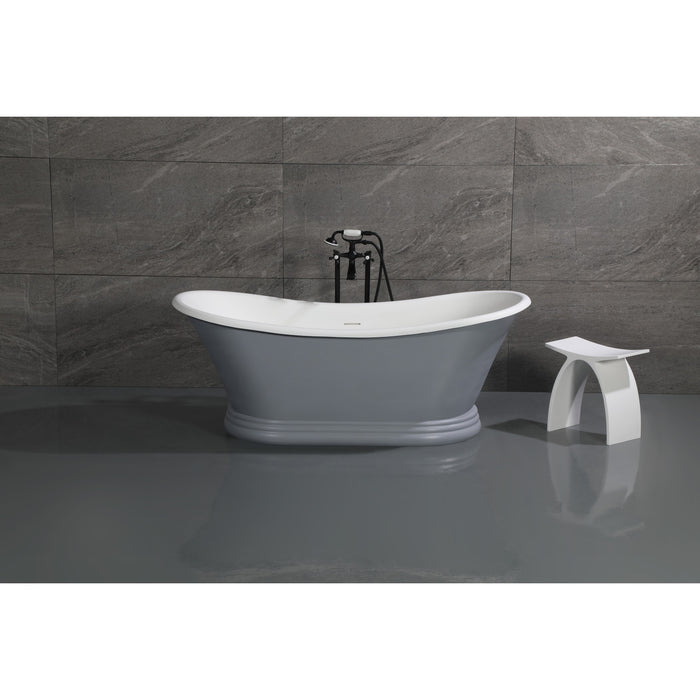 Kingston Heirloom CCK266K0 - Kingston Three-Handle 2-Hole Freestanding Tub Faucet with Supply Line and Stop Valve, Matte Black