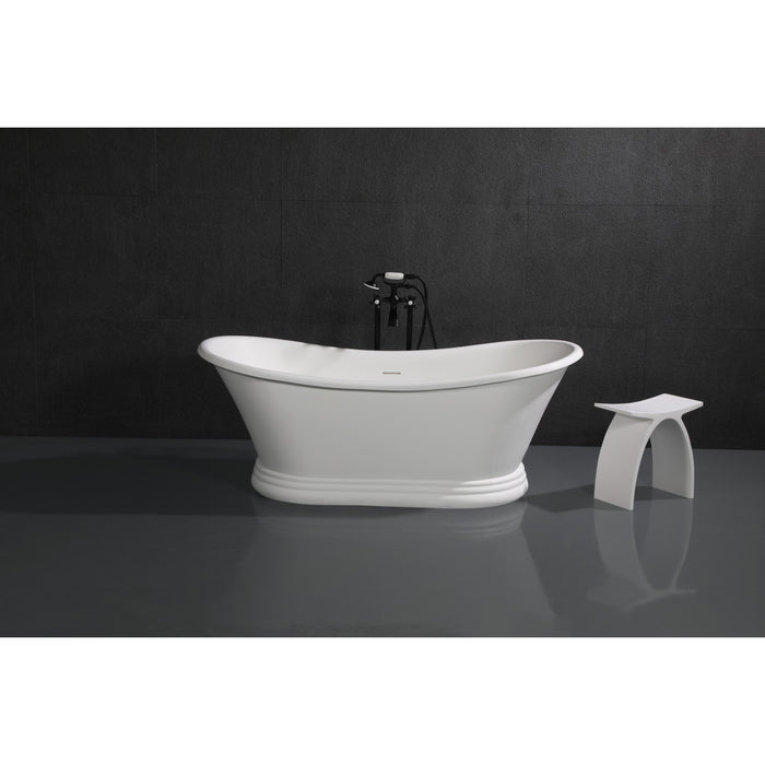 Kingston Heirloom CCK266K0 - Kingston Three-Handle 2-Hole Freestanding Tub Faucet with Supply Line and Stop Valve, Matte Black