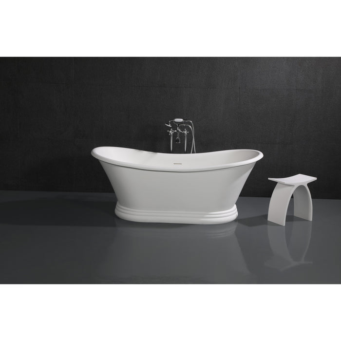 Kingston Heirloom CCK266K1 - Kingston Three-Handle 2-Hole Freestanding Tub Faucet with Supply Line and Stop Valve, Polished Chrome