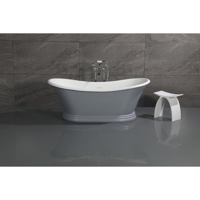 Kingston Heirloom CCK266K1 - Kingston Three-Handle 2-Hole Freestanding Tub Faucet with Supply Line and Stop Valve, Polished Chrome